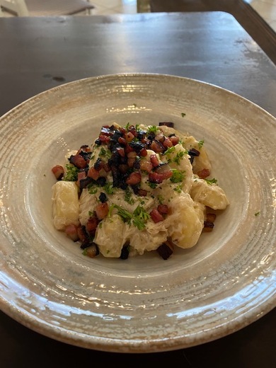 Noky se zelím a slaninou / Gnocchi with cabbage and bacon